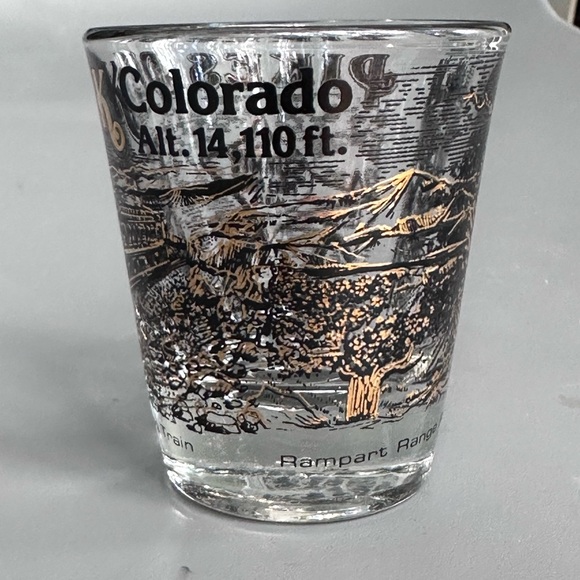 Pikes Peak Colorado Vintage Gold Barware Shot Glass the summit of pikes peak cog - Picture 3 of 6